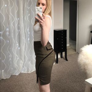 Club Monaco Brown Tweed Pencil Skirt